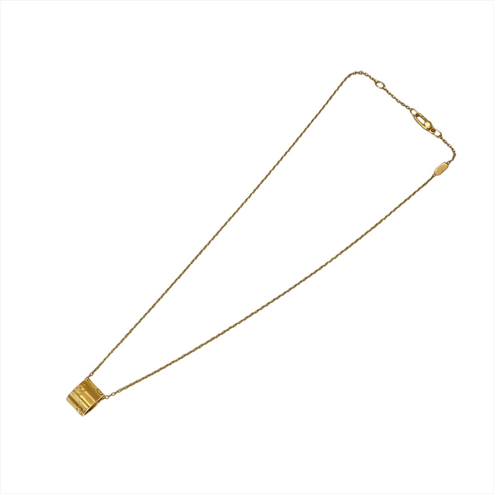 グッチ GUCCI GGロゴ アイコンリング ネックレス K18YG 7.7g イエロー