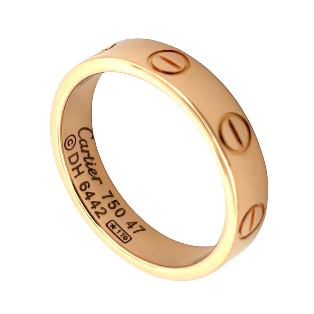 保証書付 カルティエ Cartier K18PG ミニラブリング 47号 カルティエ Cartier ミニ ラブ リング 指輪 #47 K18PG 3.4g ピンク