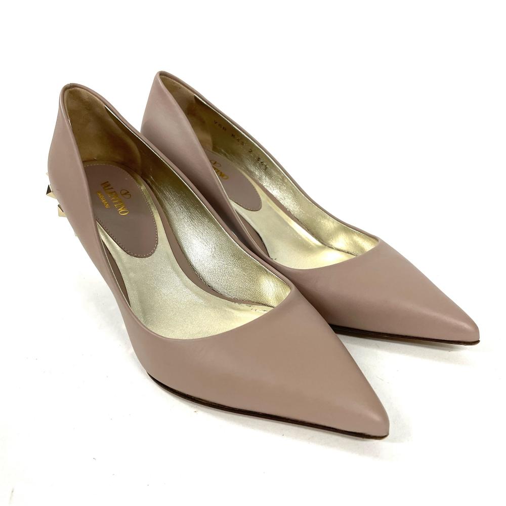 ヴァレンティノ VALENTINO ロックスタッズ パンプス レザー パウダー