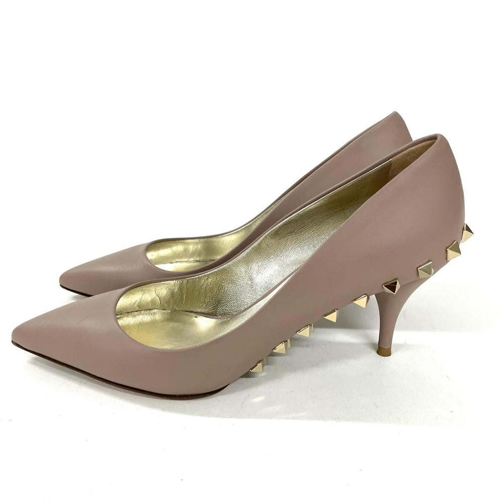 ヴァレンティノ VALENTINO ロックスタッズ パンプス レザー パウダー