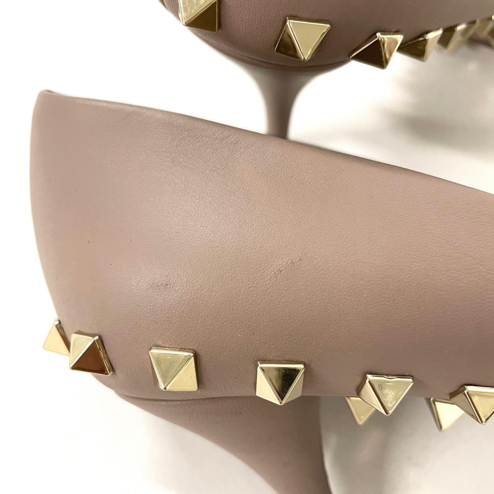 ヴァレンティノ VALENTINO ロックスタッズ パンプス レザー パウダー