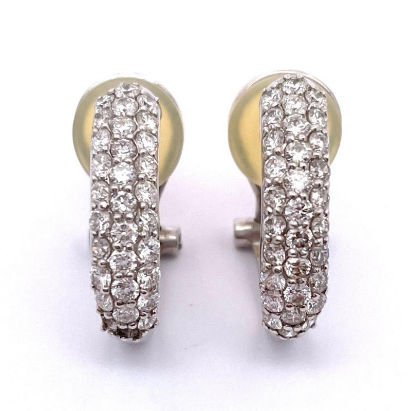 ピアス イヤリング ダイヤモンド 0.62ct K18WG 4.7g 石取れ有 デザイン 