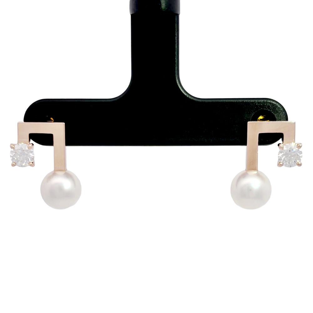 タサキ TASAKI バランス ノート ピアス ダイヤモンド 0.23ct K18PG 3.8