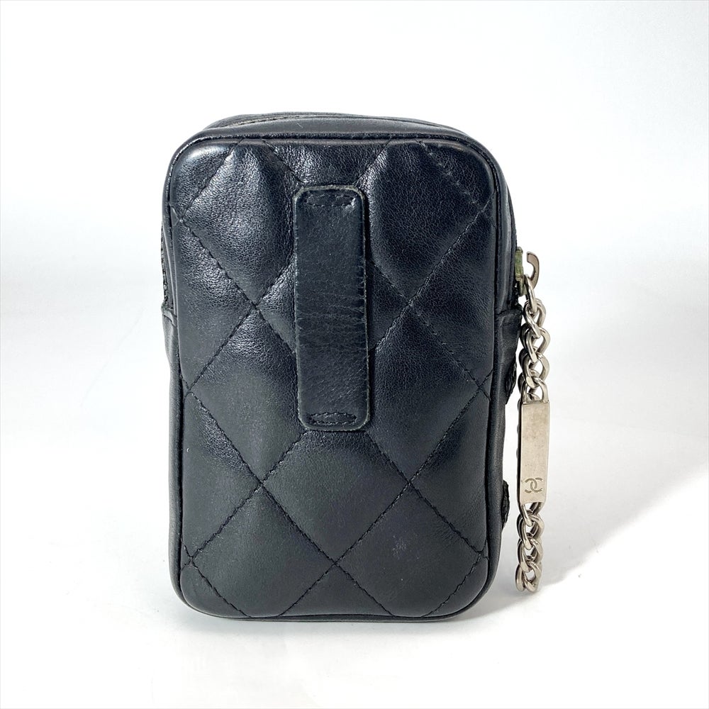 シャネル CHANEL カンボンライン シガレットケース レザー ブラック