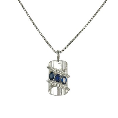 3P サファイア ネックレス サファイア 1.06ct Pt900 14.2g Pt850 