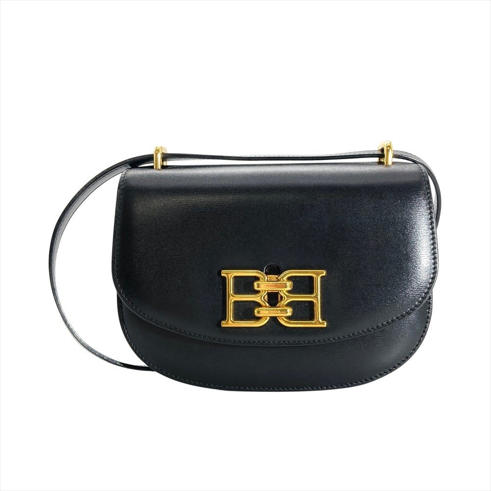 BALLY バリー【美品】2WAY レザー ダレスバッグ ショルダーバッグ バリー BALLY ロゴ金具 ショルダーバッグ レザー ブラック ゴールド