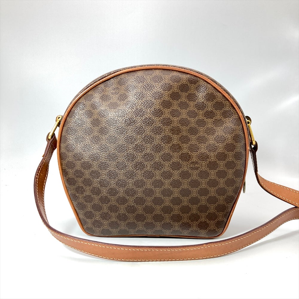 セリーヌ CELINE マカダム柄 ショルダーバッグ レザー ブラウン