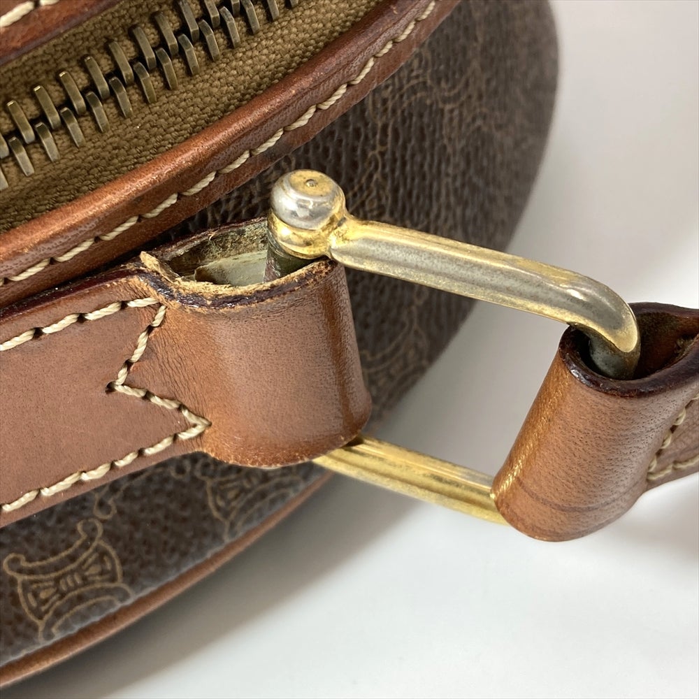セリーヌ CELINE マカダム柄 ショルダーバッグ レザー ブラウン