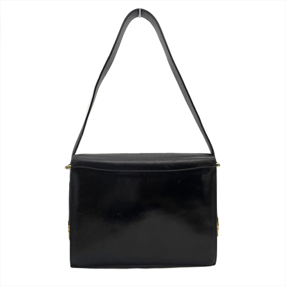 セリーヌ CELINE 馬車金具 ショルダーバッグ レザー ブラック ゴールド