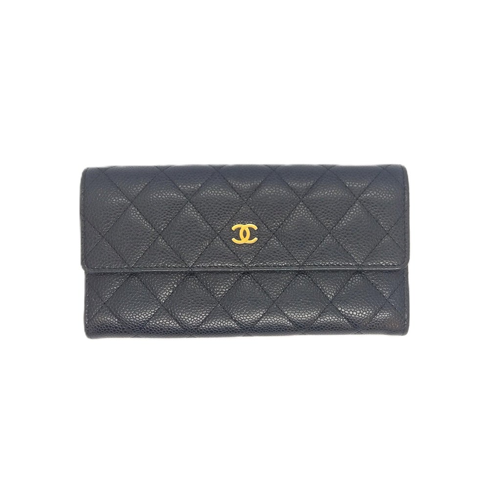 シャネル CHANEL ココマーク カンボンライン 長財布 ラムスキン