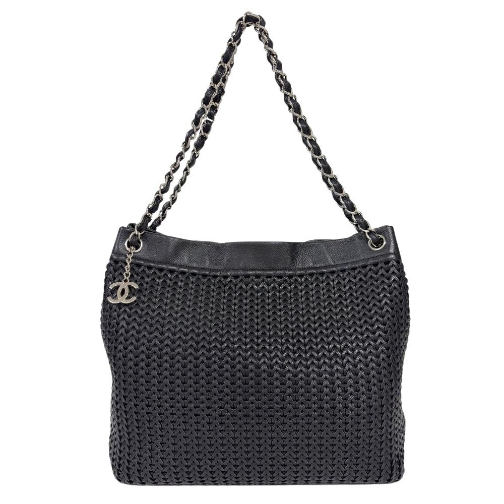 シャネル CHANEL キャビアスキン メッシュ チェーン トートバッグ