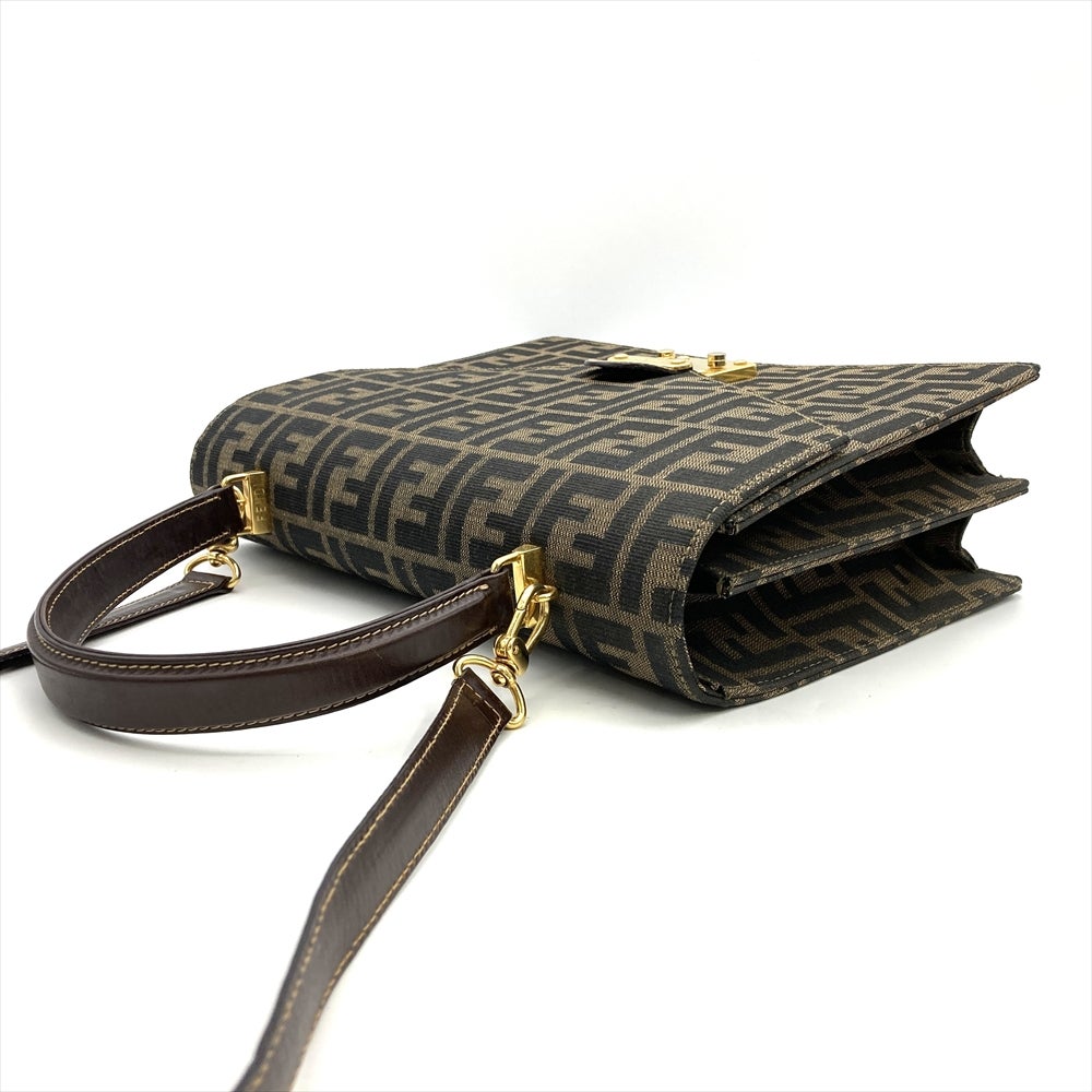 フェンディ FENDI ズッカ ショルダーバッグ キャンバス ブラウン