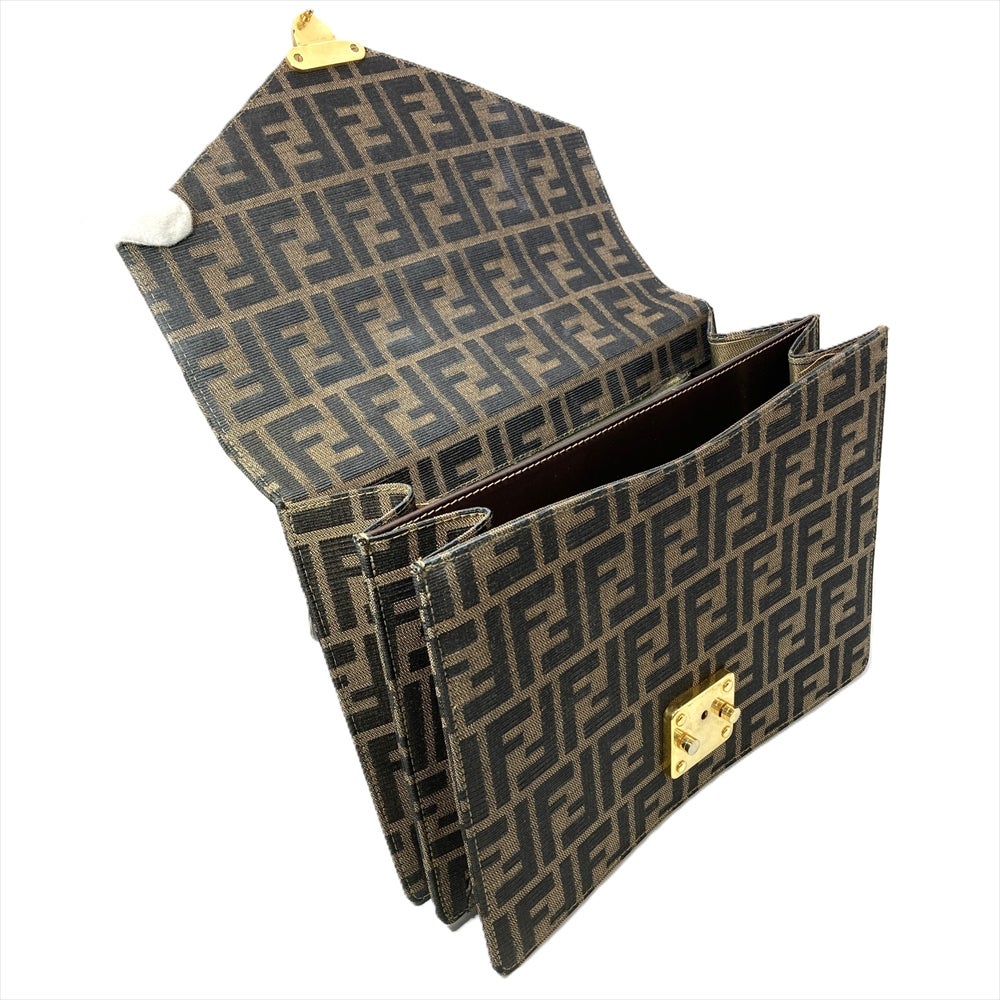 フェンディ FENDI ズッカ ショルダーバッグ キャンバス ブラウン