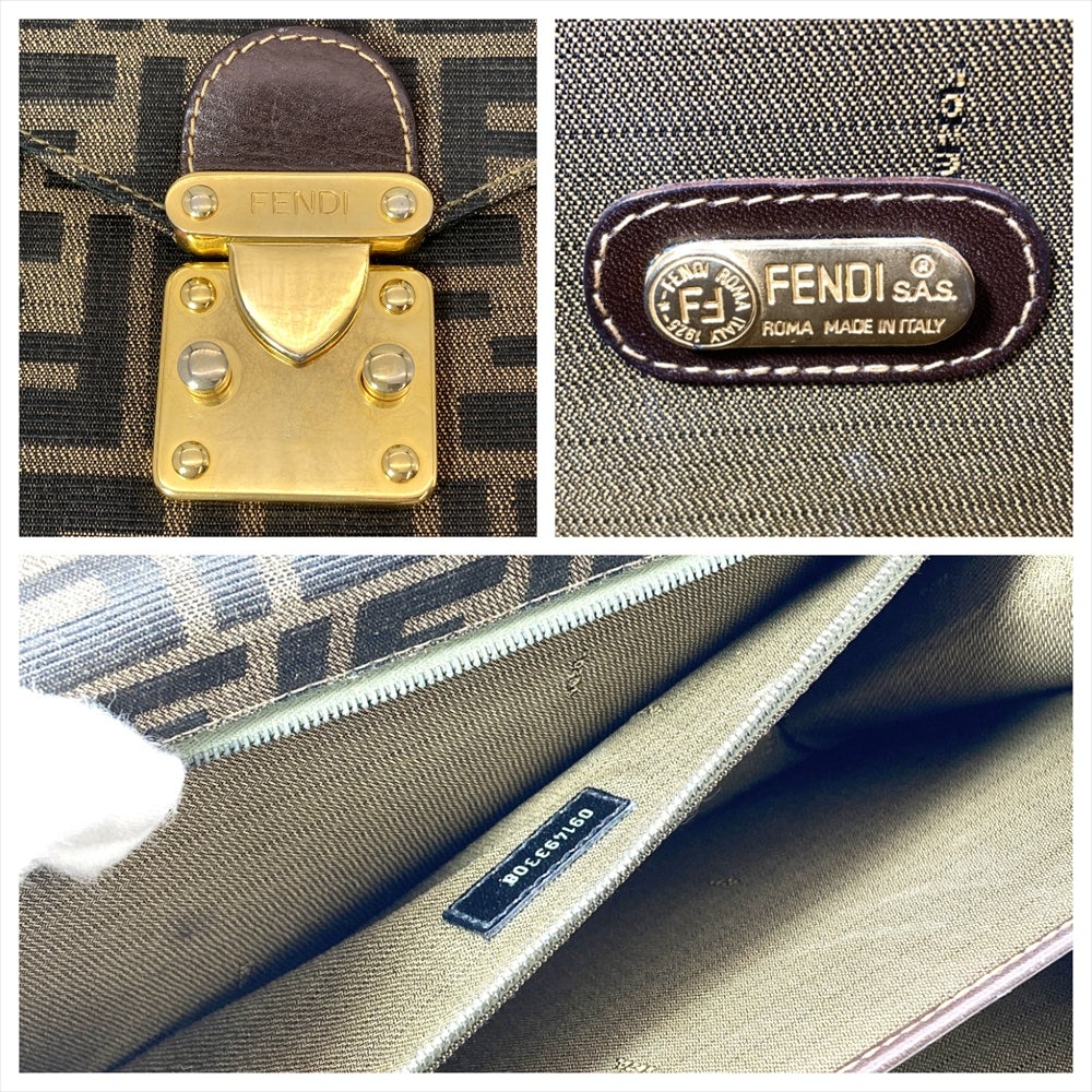 フェンディ FENDI ズッカ ショルダーバッグ キャンバス ブラウン