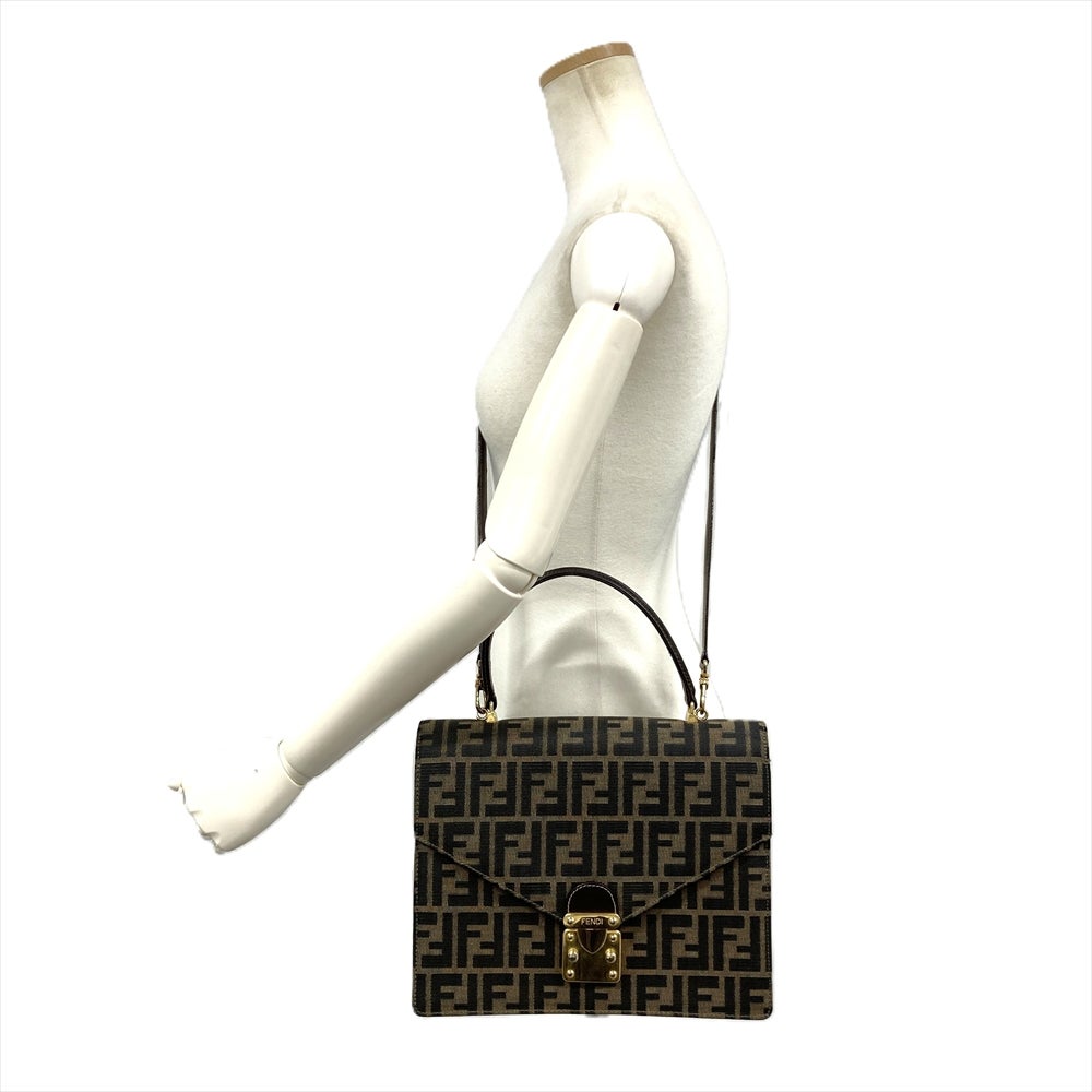 フェンディ FENDI ズッカ ショルダーバッグ キャンバス ブラウン