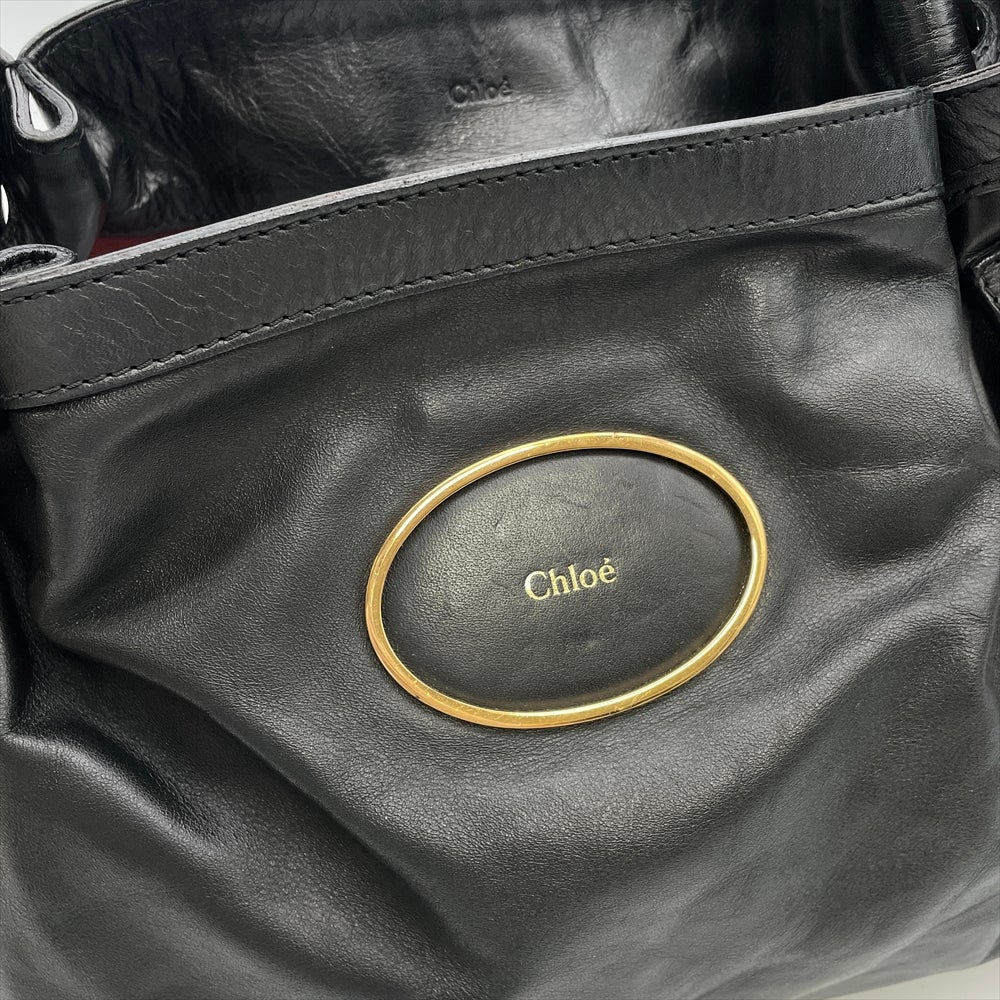 クロエ Chloe ヴィクトリア トートバッグ レザー 021057 ブラック