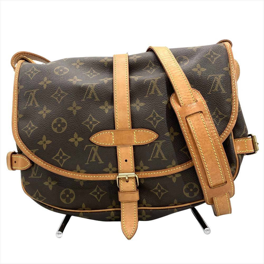 ルイヴィトン モノグラム ソミュール30 ブラウンショルダーバッグ ルイヴィトン LOUIS VUITTON ソミュール30 ショルダーバッグ