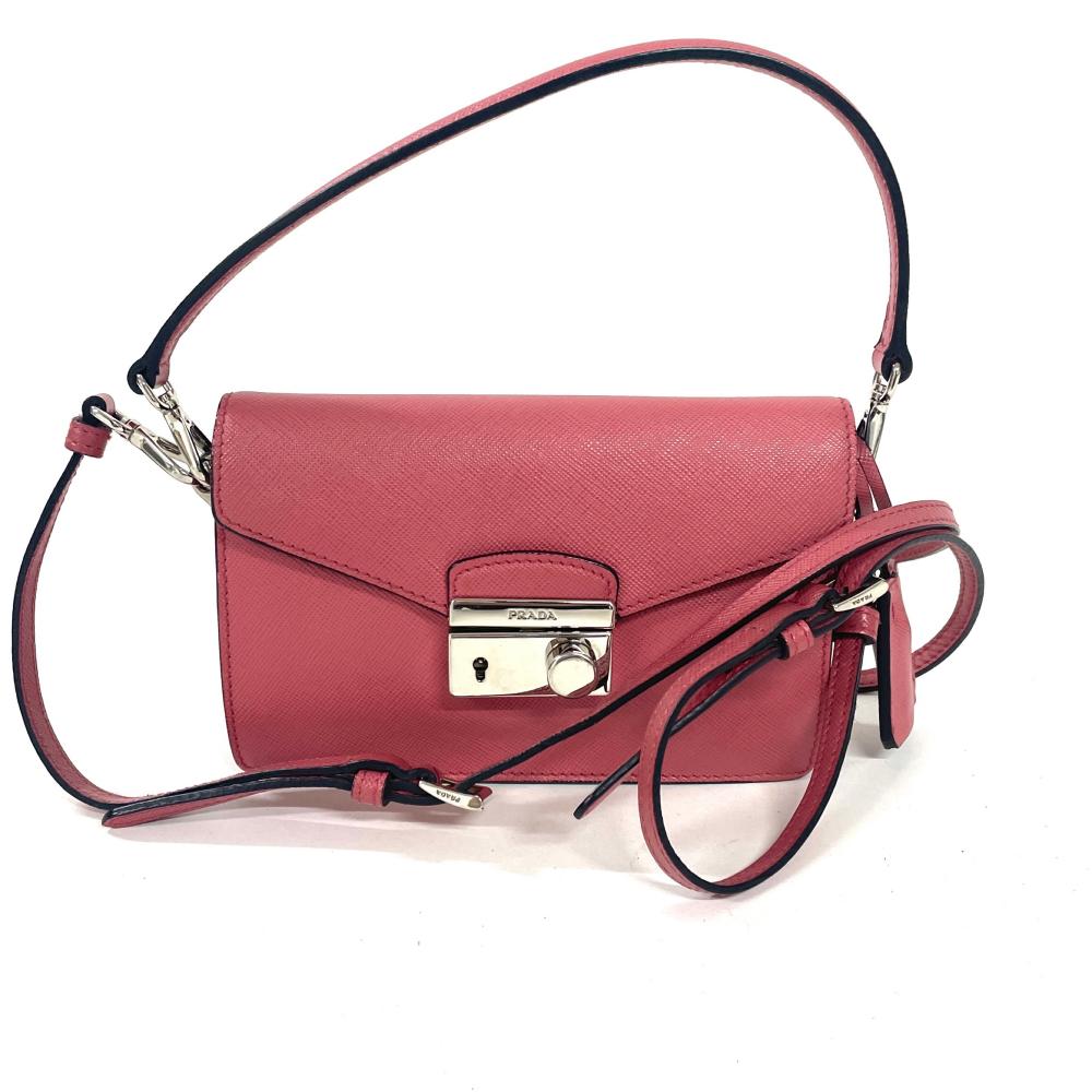 プラダ PRADA ショルダーバッグ サフィアーノ ピンク【中古