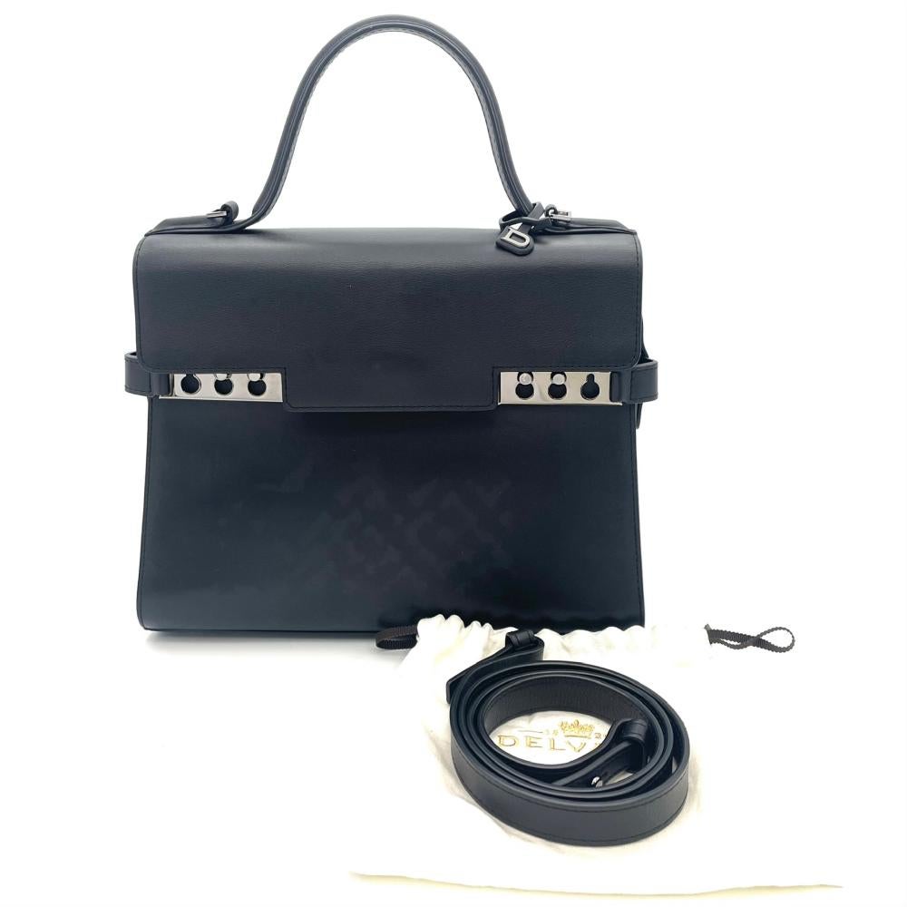 デルヴォー DELVAUX タンペート MM ハンドバッグ レザー ブラック