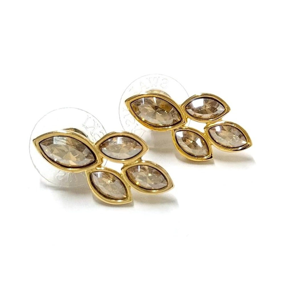 スワロフスキー ピアス スワロフスキー SWAROVSKI リーフ ピアス ラインストーン GPg ゴールド
