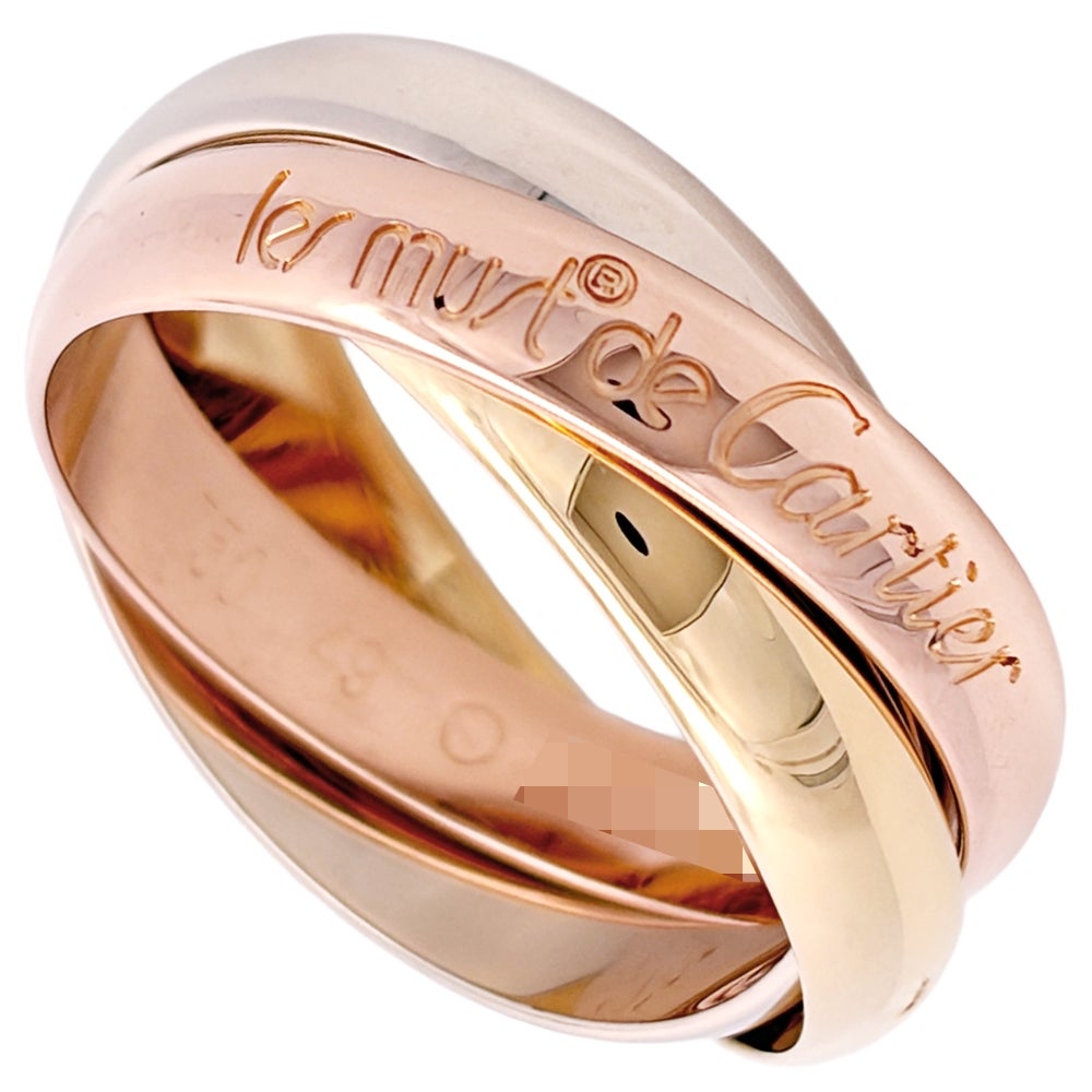 カルティエ Cartier トリニティ MM リング 指輪 #49 K18YG 6.9g K18PG