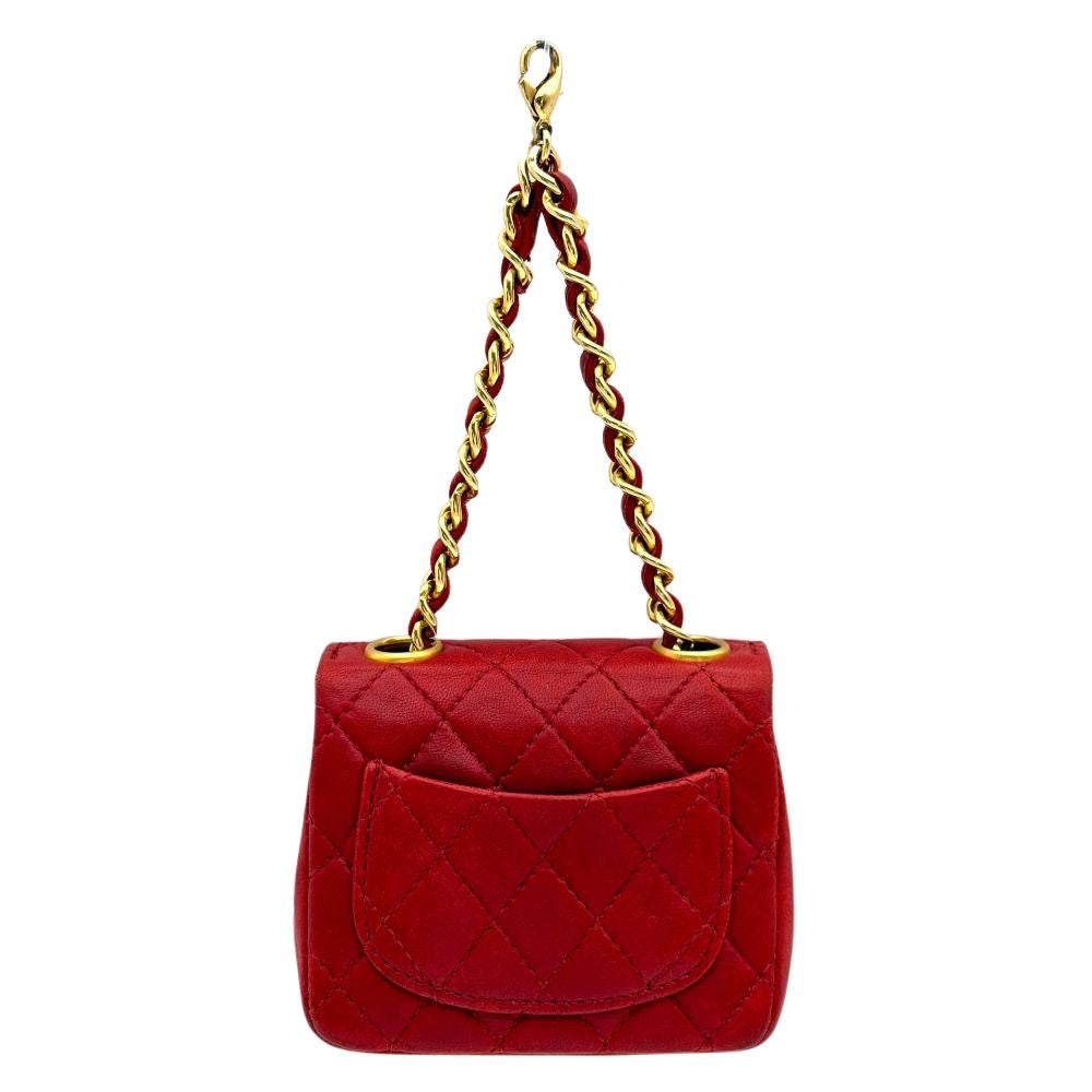 シャネル CHANEL ミニミニ マトラッセ チェーン ポーチ ラムスキン