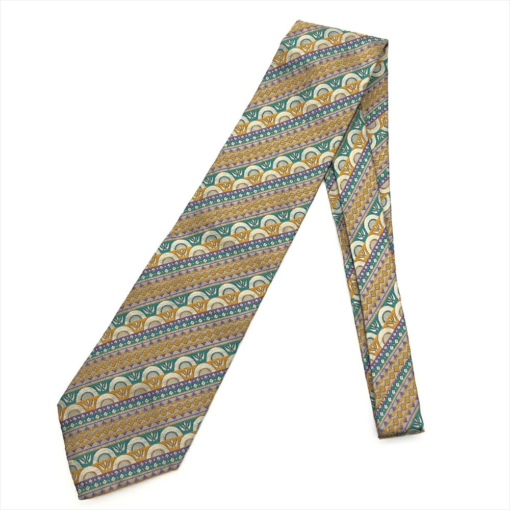 【新品】ミッソーニ(Missoni)ネクタイ えんじ色幾何学模様 ミッソーニ Missoni 幾何学模様 ネクタイ シルク 144cm マルチカラー