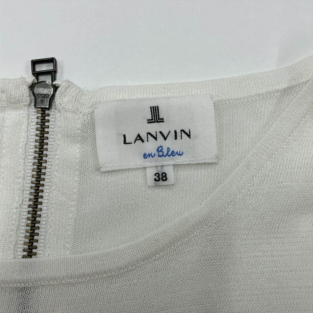 ランバンオンブルー LANVIN en Bleu フリル 半袖ニット カットソー