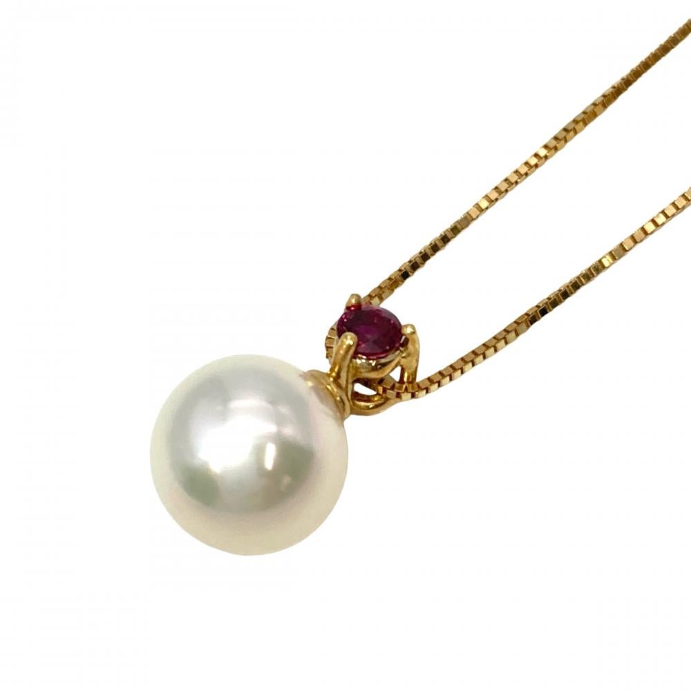 ば*ば様 K18 (※)ジャンク品 ゴールド パール ネックレス パール8.2mm珠 ネックレス K18 2.3g ゴールド【中古】 | ゴールド