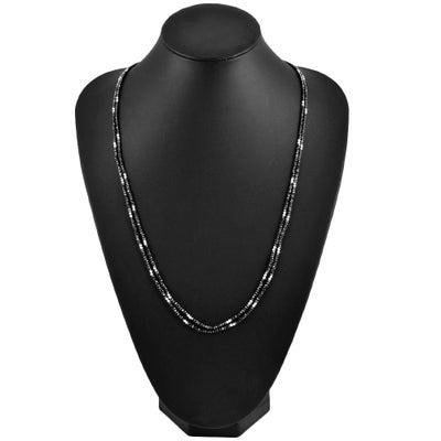 ネックレス ブラックダイヤモンド 60.8ct K18WG 14.3g ホワイト 