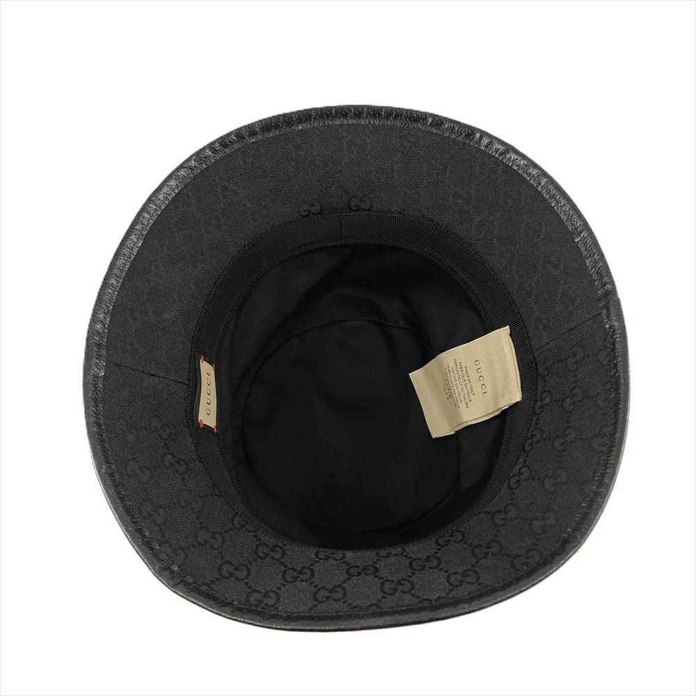 グッチ GUCCI バケットハット ハット GGキャンバス 576587 ブラック L