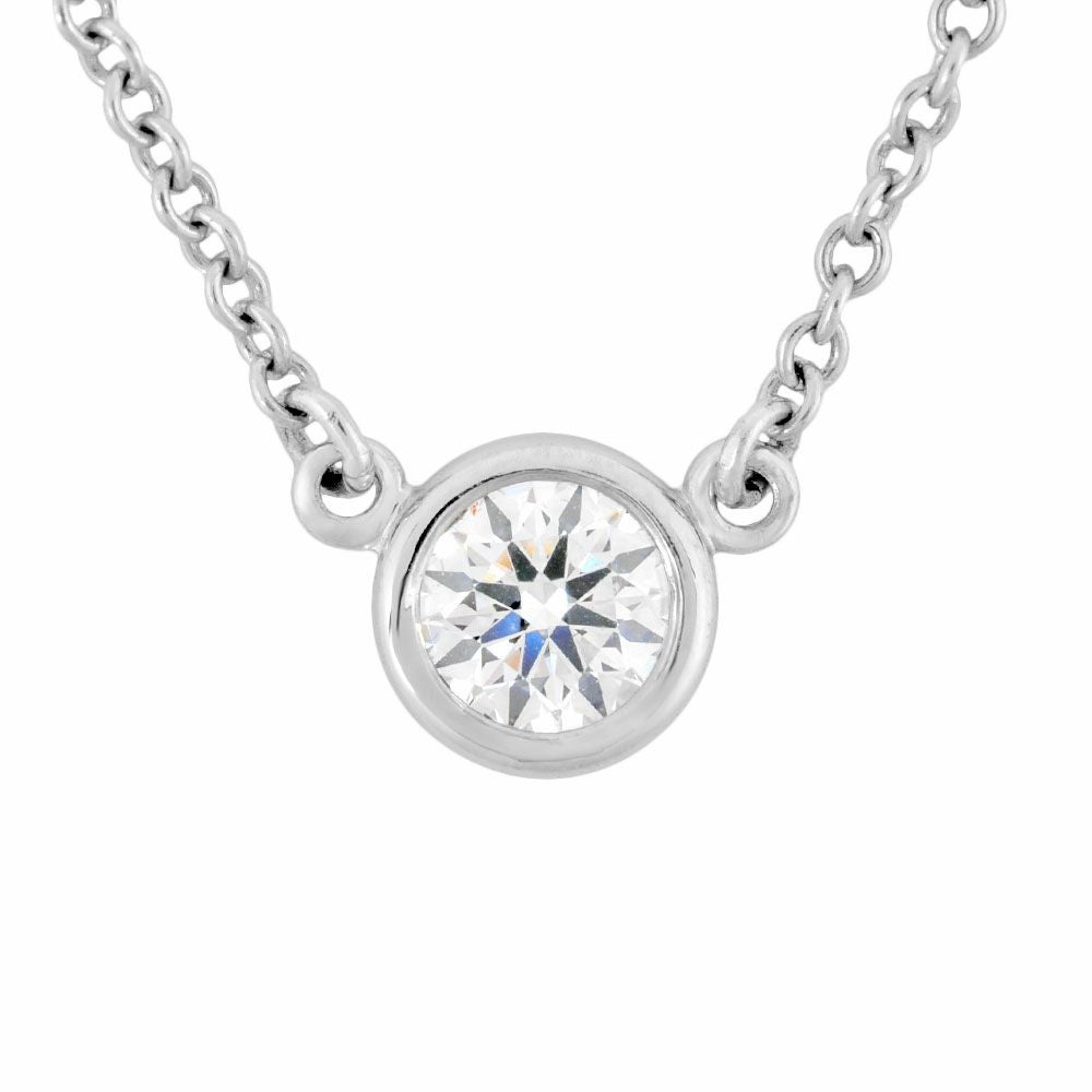 ティファニー 0.25ct バイザヤード Pt950 ネックレス AAH6e 