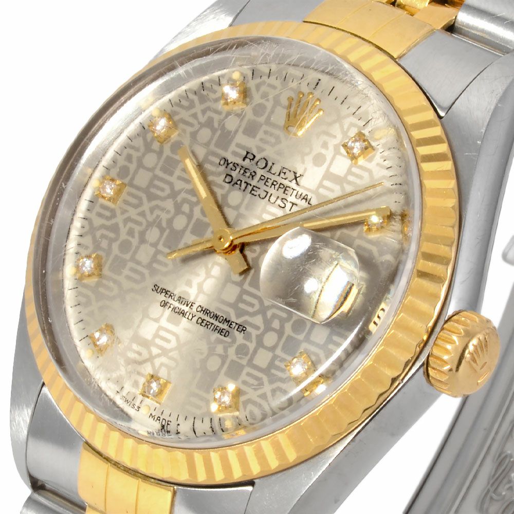 中古 ロレックス ROLEX 68273 R番(1987年頃製造) ホワイト ユニセックス 腕時計 中古)ROLEX ロレックス デイトジャスト 68273 ホワイトローマ（商品ID