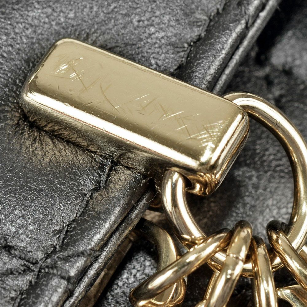 Dior チェーンポーチ　カナージュ　ブラック　ラムスキン チェーンウォレット ディオール Dior デイリー チェーンポーチ カナージュ ショルダー