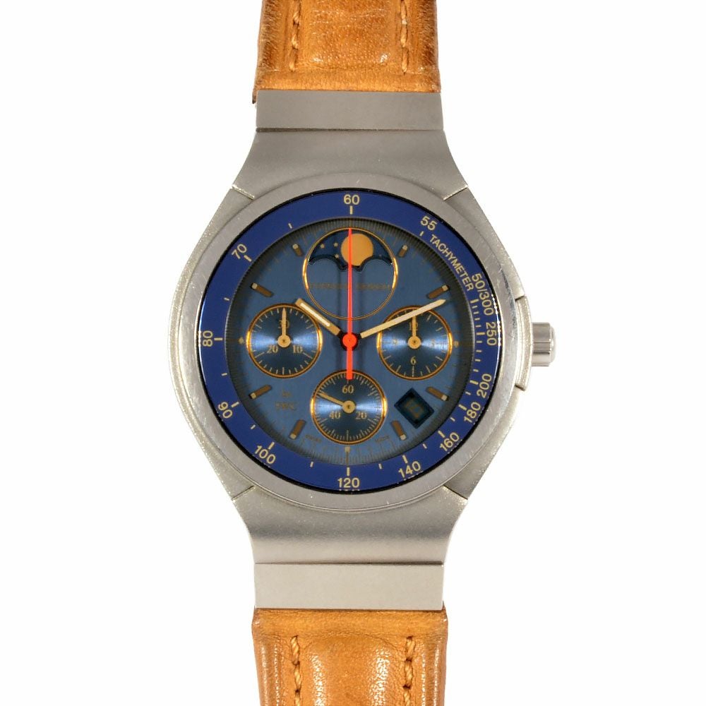ポルシェデザイン Porsche Design IW374501 By IWC クロノグラフ 腕時計 ブルー文字盤 ムーンフェイズ【中古】 ポルシェデザイン Porsche Design IW374501 By IWC クロノグラフ