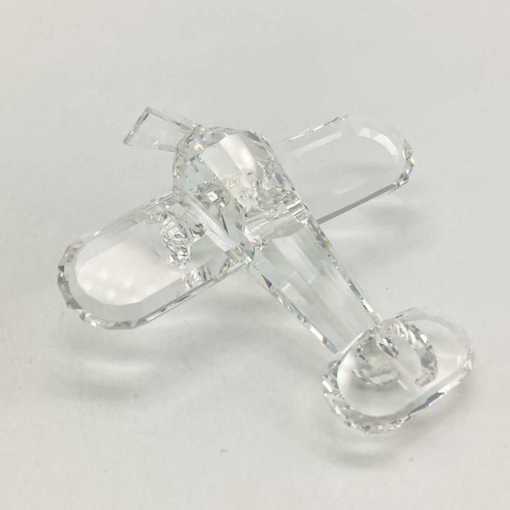 スワロフスキー SWAROVSKI 飛行機 オブジェ 置物 152111 クリア【中古