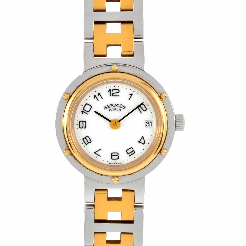 エルメス HERMES クリッパー 腕時計 ホワイト文字盤 レディース【中古