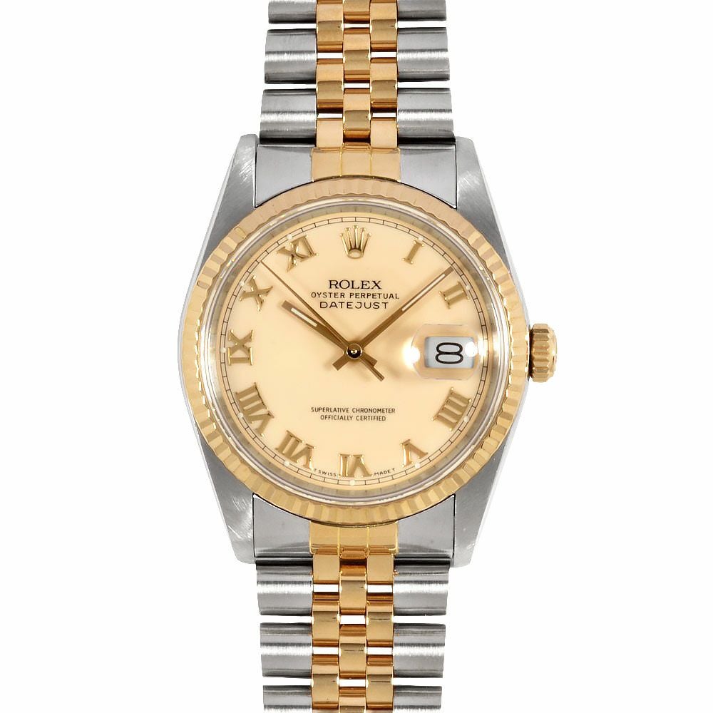 ロレックス ROLEX 16233 デイトジャスト R番 腕時計 アイボリー文字盤