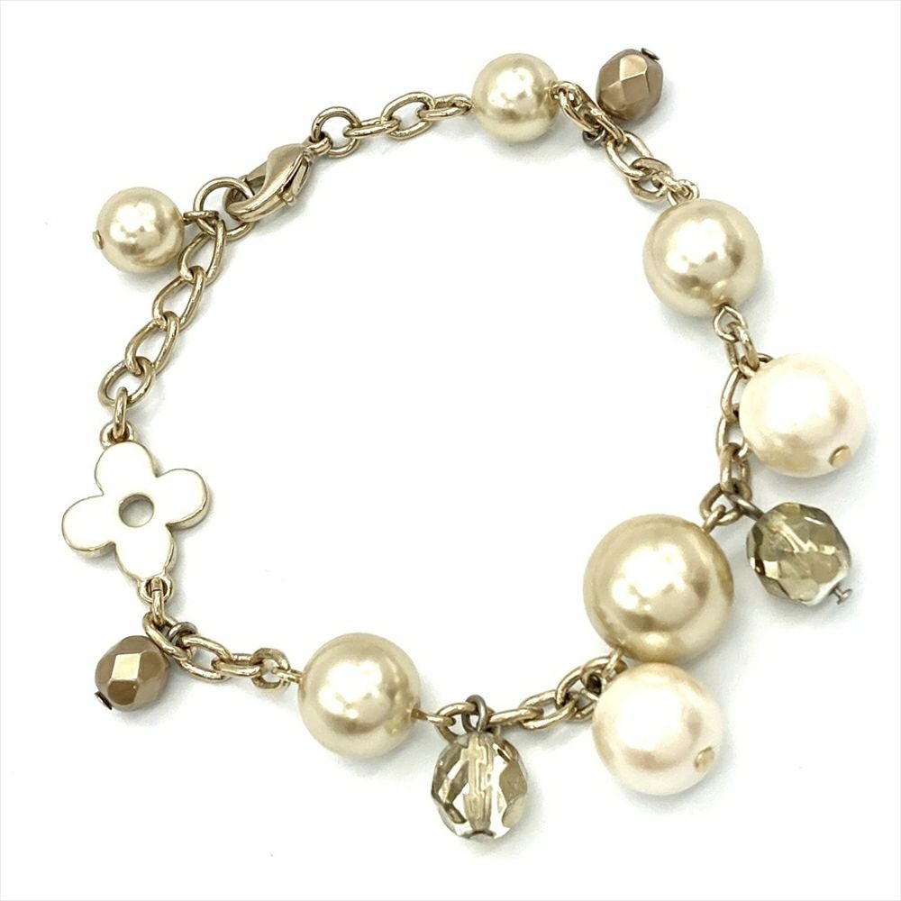 （美品）ANTEPRIMA パール&ビジュー  ブレスレット アンテプリマ ANTEPRIMA フェイクパール ブレスレット メタル ゴールド