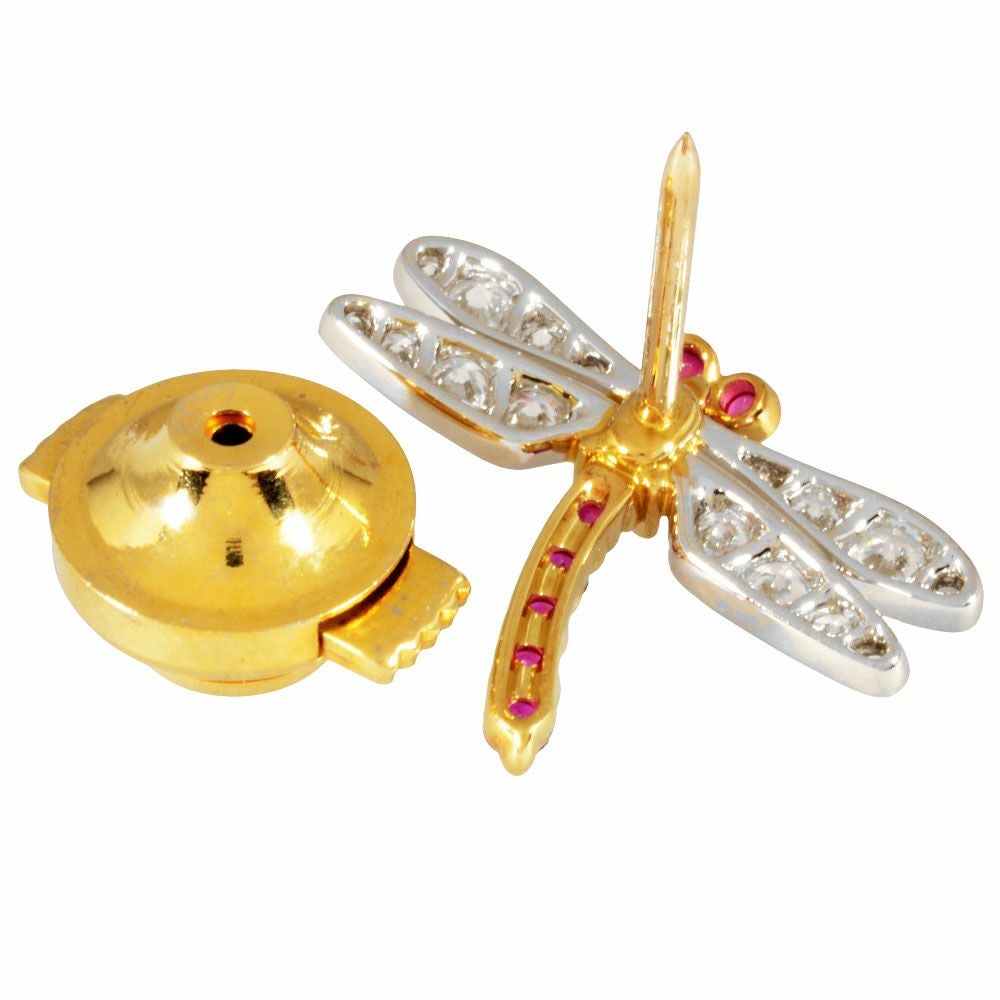 ギメル Gimel とんぼ ブローチ ダイヤモンド 0.341ct K18YG 1.7g