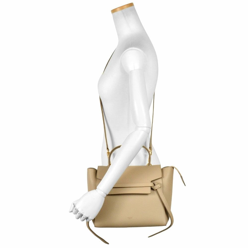 セリーヌ CELINE ベルトバッグ マイクロ 2way ハンドバッグ ベージュ