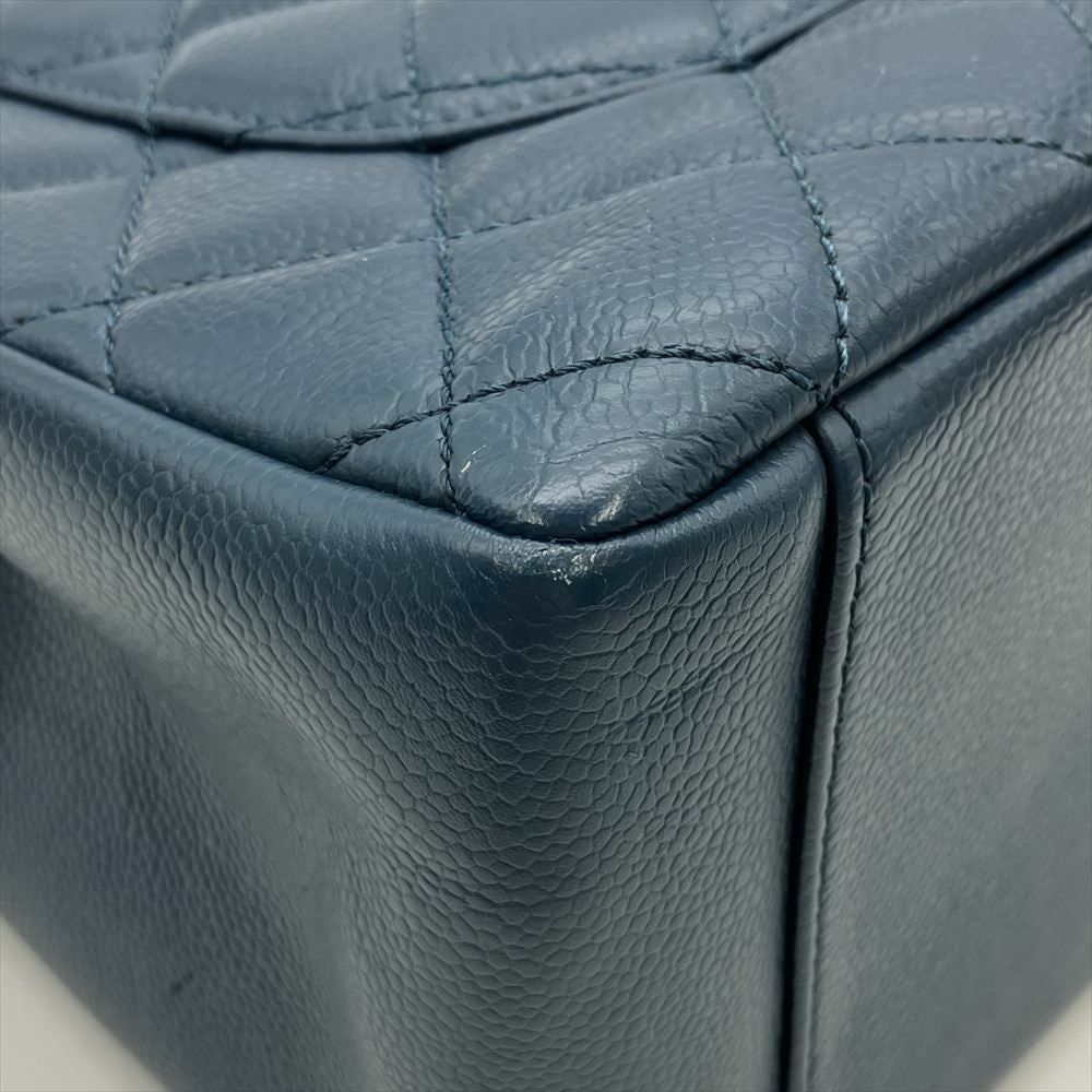 シャネル CHANEL GST チェーン トートバッグ キャビアスキン ブルー