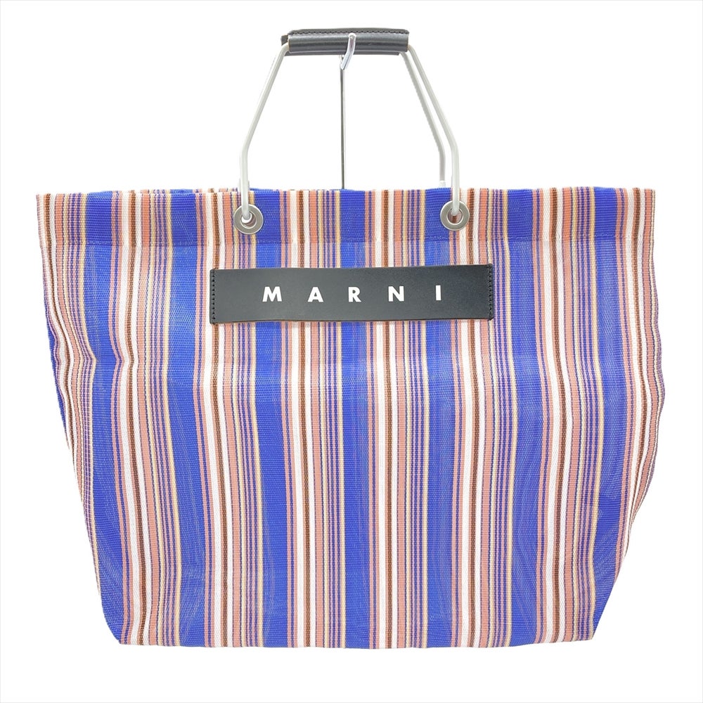 マルニ MARNI マーケット フラワー カフェ ストライプ ミニ トート
