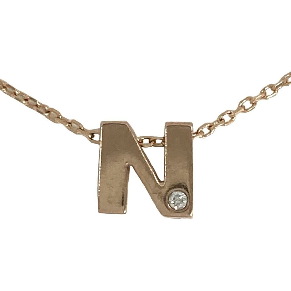 4℃ イニシャル N ネックレス ゴールド 箱付き ヨンドシー 4℃ イニシャル N ネックレス K10PG 1.5g ピンクゴールド