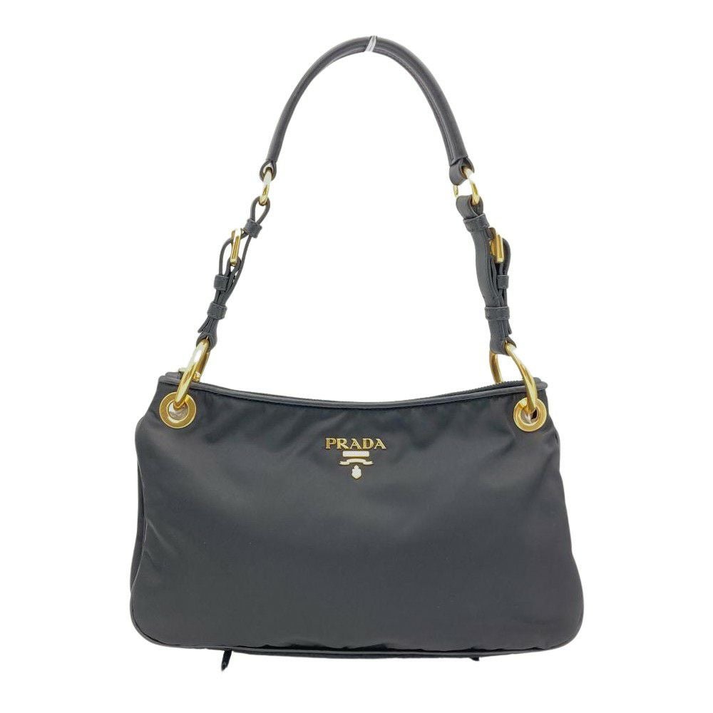 PRADA ポーチ ナイロン ターコイズブルー ロゴ ジャガード ゴールド金具 PRADA ポーチ ナイロン ターコイズブルー ロゴ ジャガード ゴールド