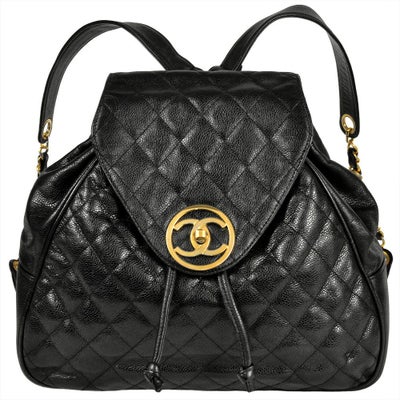 シャネル CHANEL マトラッセ リュック キャビアスキン ブラック 