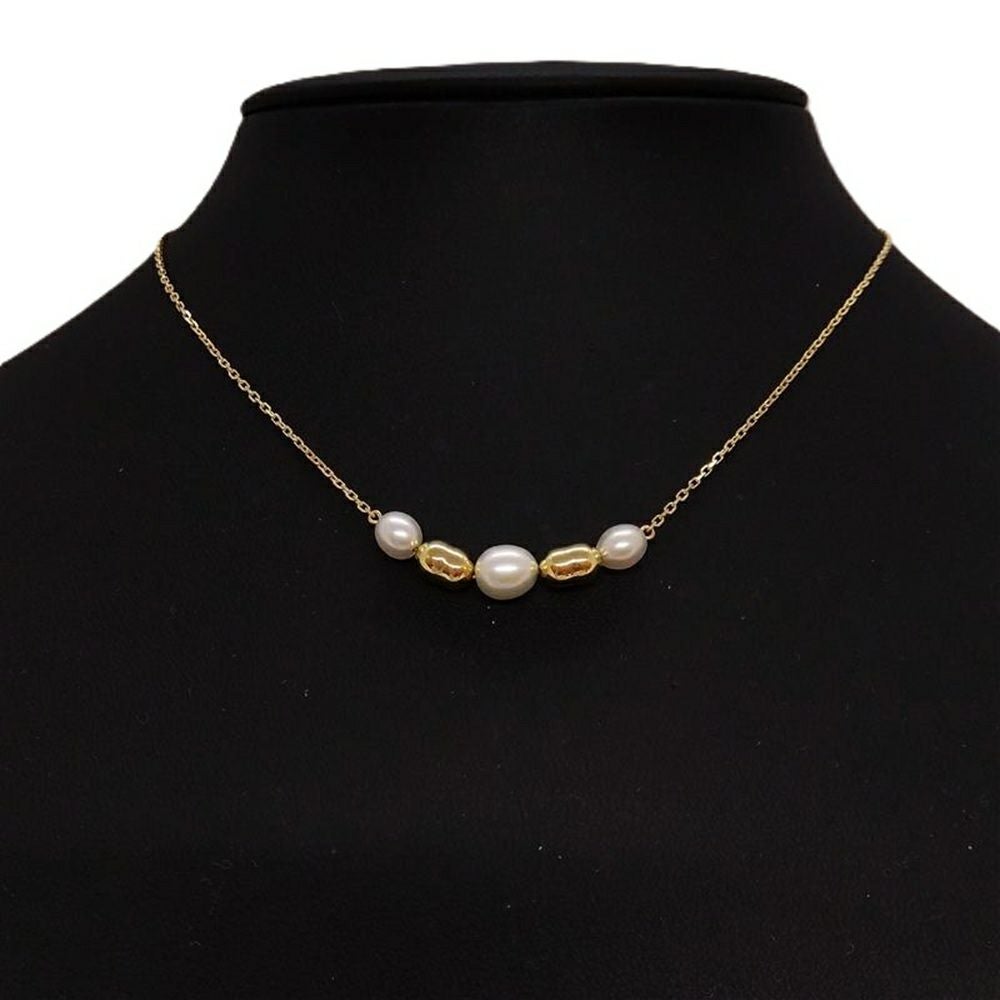 K14 ネックレス　約3g ミキモト MIKIMOTO 3P バロックパール ネックレス パール K14 3.0g
