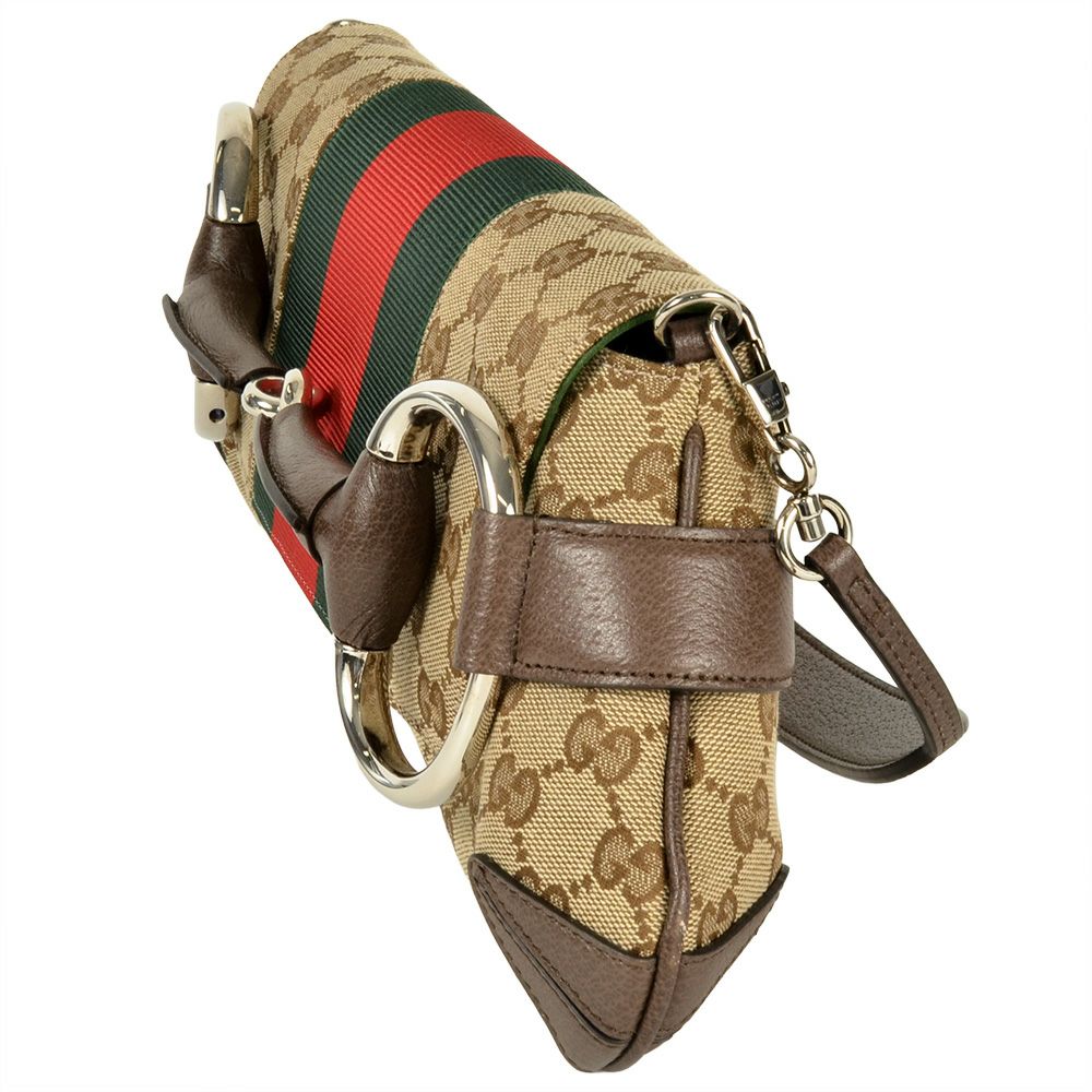 グッチ GUCCI ホースビット チェーン ハンドバッグ GGキャンバス
