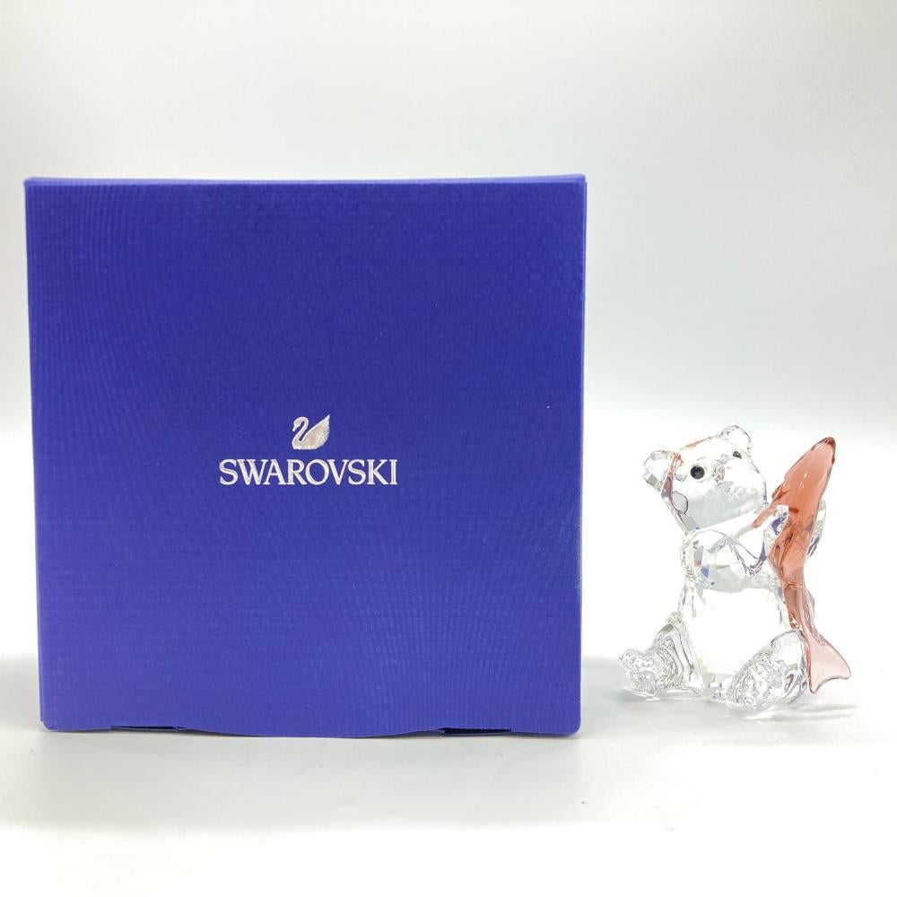 スワロフスキー SWAROVSKI BEAR WITH FISH クマと魚 オブジェ 置物