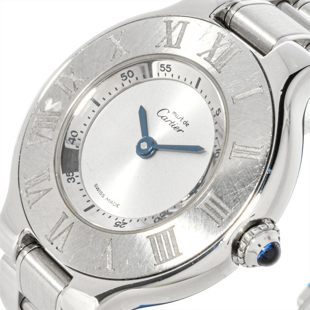 カルティエ Cartier 1340 マスト21 腕時計 シルバー文字盤 SS